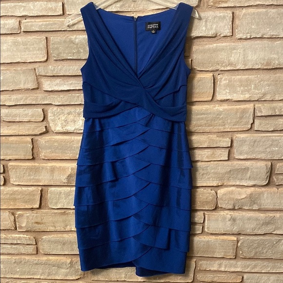 Adrianna Papell Jersey & Charmeuse
Shutter Pleat Dress Sz 6 Royal Blue - Picture 4 of 10